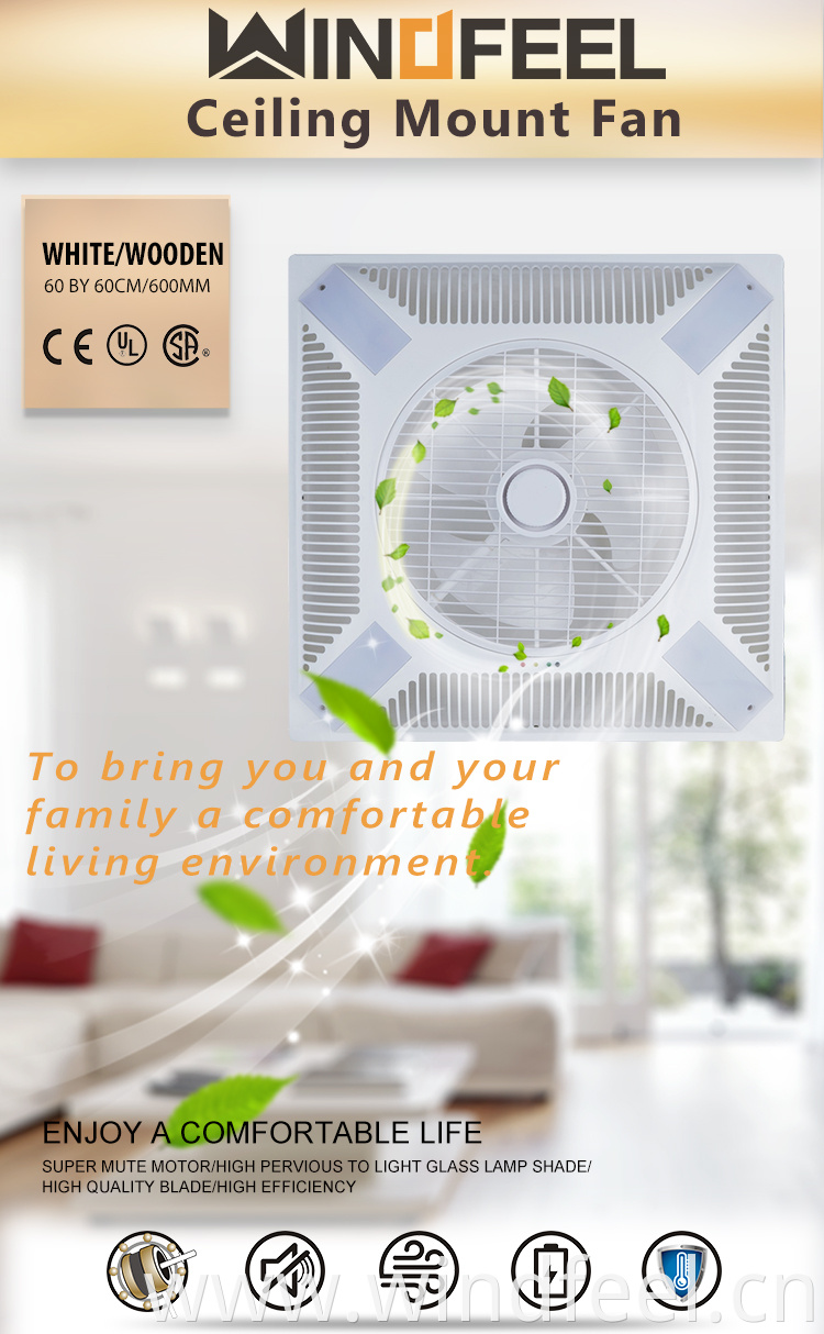 Office 60 By 60 14 Inch White Ceiling Mounted Box Fan